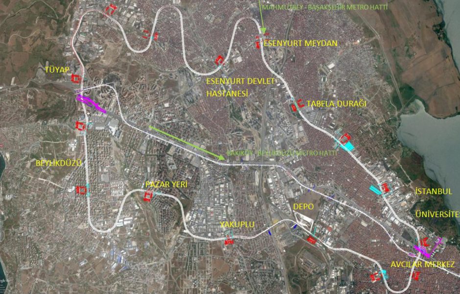 Incirli-Edirnekapı-Gayrettepe-Söğütlüçeşme Rail System (New Name: Esenyurt-Avcılar-Beylikdüzü Metro Line)